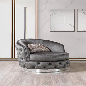 Lupino Gray Velvet Chair