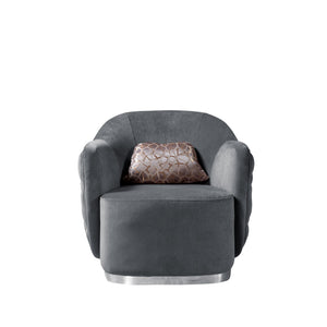 Victoria Gray Velvet Chair