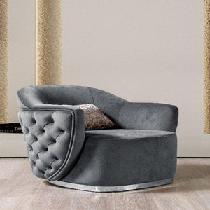 Victoria Gray Velvet Chair