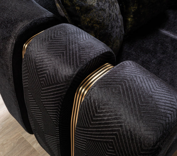Santana Black Velvet Sofa 89