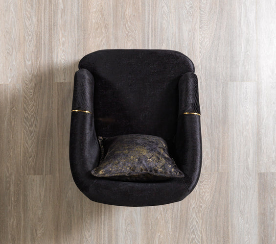 Santana Black Velvet Sofa 89
