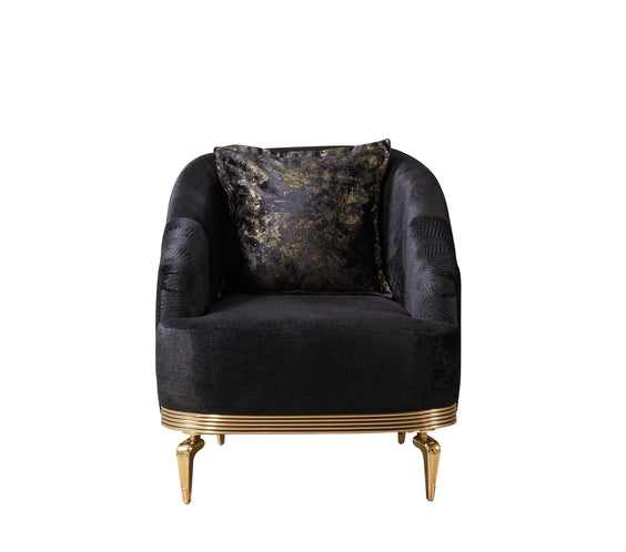 Santana Black Velvet Sofa 89