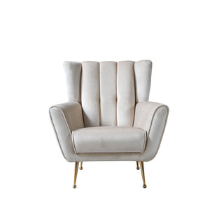 Merida Ivory Velvet Chair