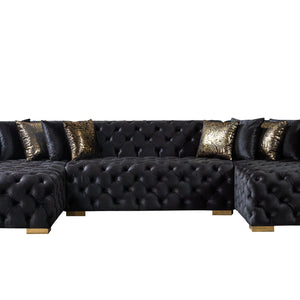 Neva Black Velvet Double Chaise 138