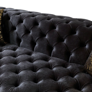 Neva Black Velvet Double Chaise 138