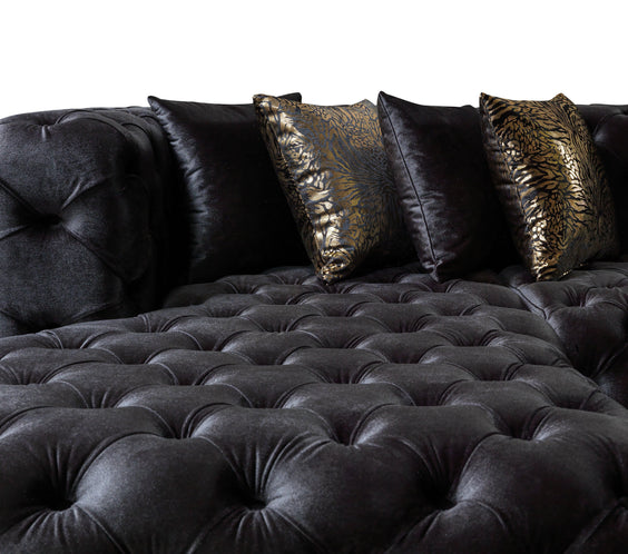 Neva Black Velvet Double Chaise 138