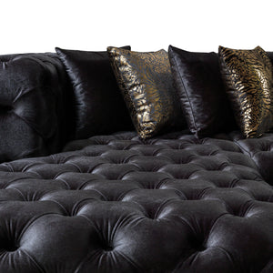 Neva Black Velvet Double Chaise 138