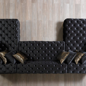 Neva Black Velvet Double Chaise 138