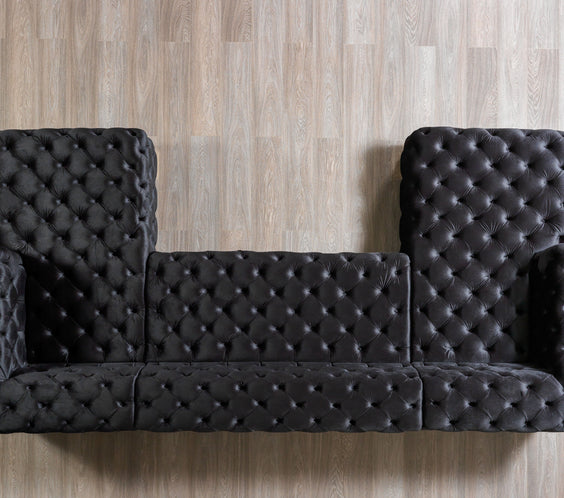 Neva Black Velvet Double Chaise 138