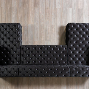 Neva Black Velvet Double Chaise 138