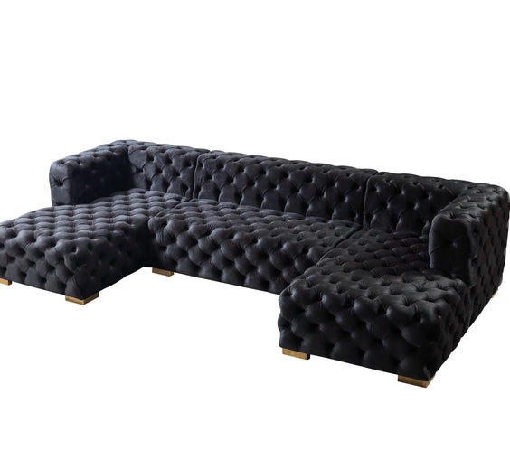 Neva Black Velvet Double Chaise 138