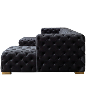 Neva Black Velvet Double Chaise 138