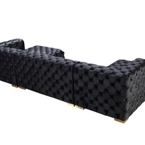 Neva Black Velvet Double Chaise 138