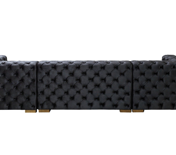 Neva Black Velvet Double Chaise 138