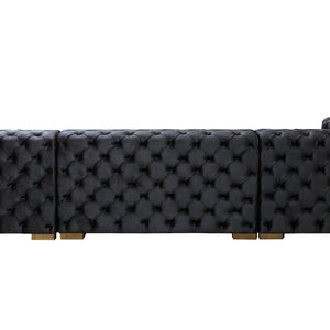 Neva Black Velvet Double Chaise 138