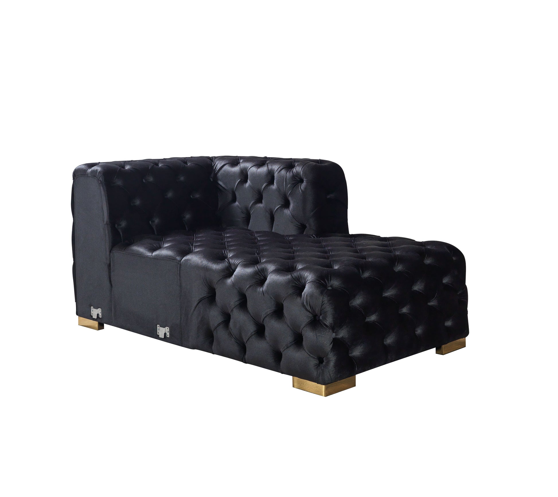 Neva Black Velvet Double Chaise 138" Sectional