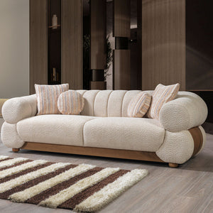 Destina Ivory Boucle Sofa 96