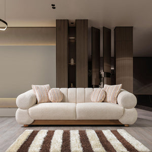 Destina Ivory Boucle Sofa 96