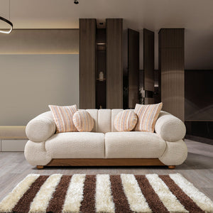 Destina Ivory Boucle Sofa 96