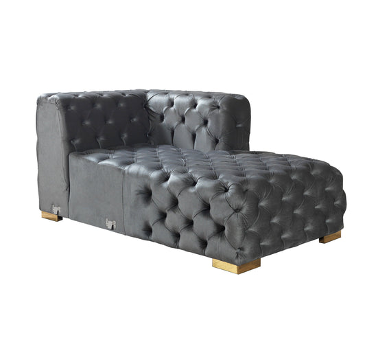 Neva Gray Velvet Double Chaise 138