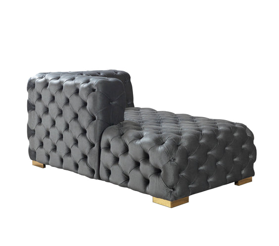 Neva Gray Velvet Double Chaise 138