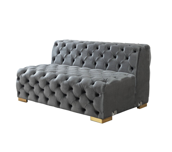 Neva Gray Velvet Double Chaise 138