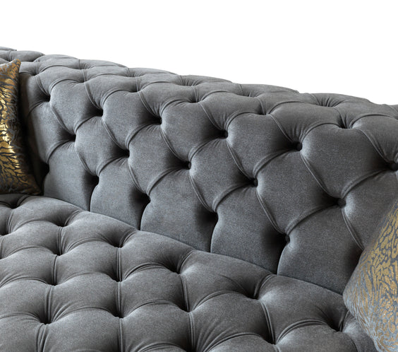 Neva Gray Velvet Double Chaise 138