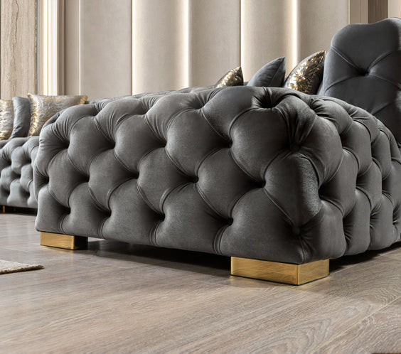 Neva Gray Velvet Double Chaise 138