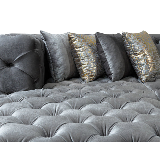 Neva Gray Velvet Double Chaise 138