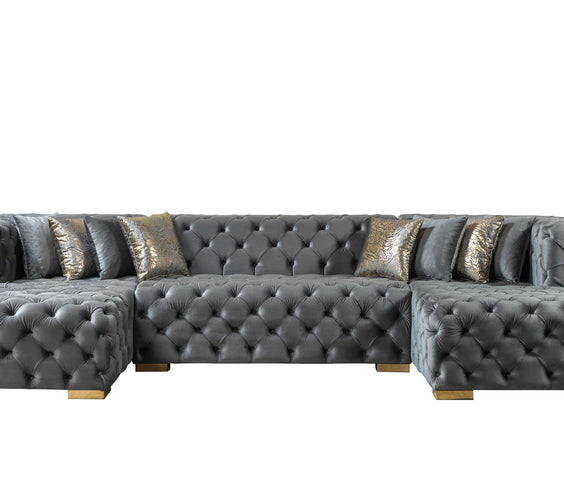 Neva Gray Velvet Double Chaise 138