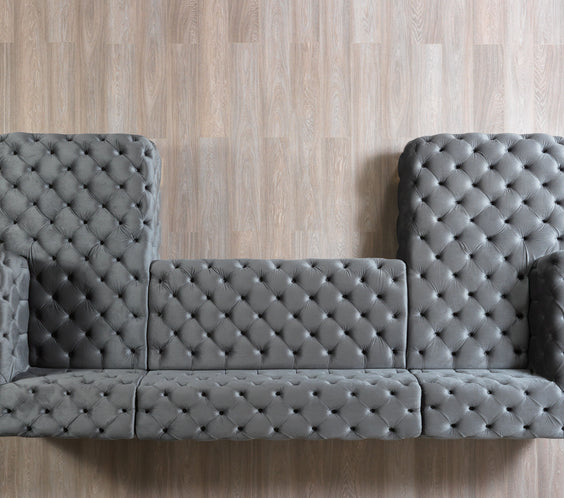 Neva Gray Velvet Double Chaise 138