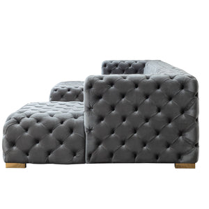 Neva Gray Velvet Double Chaise 138