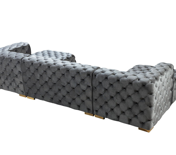 Neva Gray Velvet Double Chaise 138
