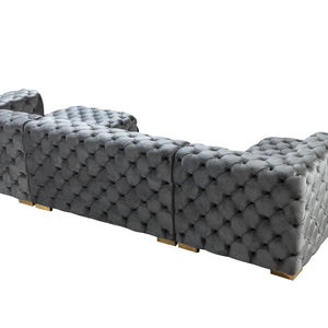 Neva Gray Velvet Double Chaise 138