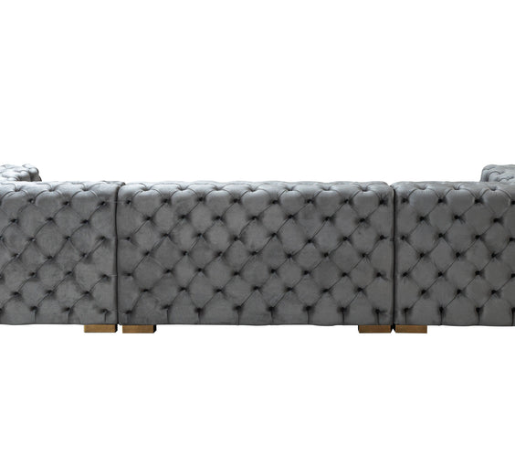 Neva Gray Velvet Double Chaise 138