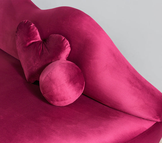 Lips Purple Velvet Loveseat