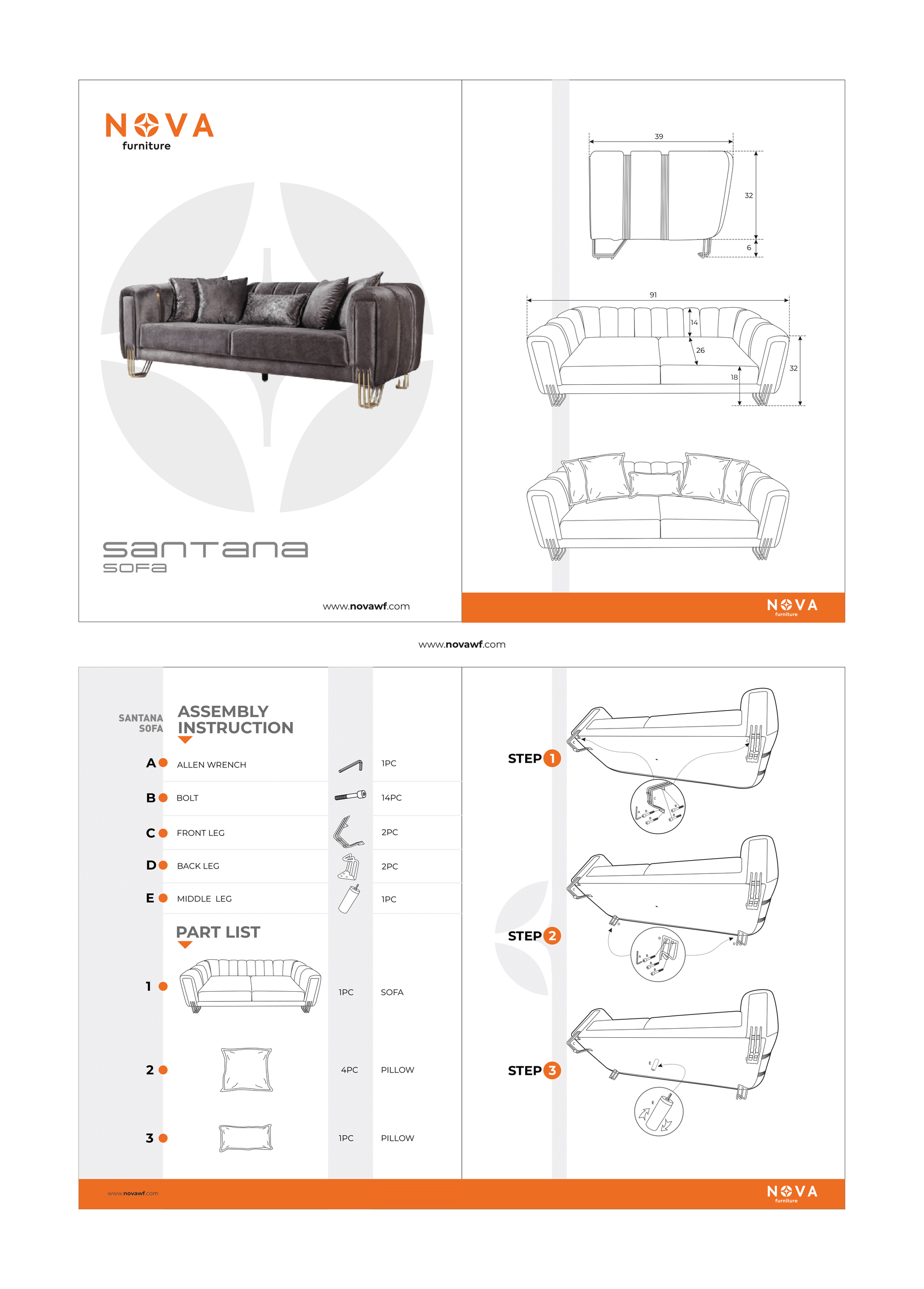 Santana Coffee Velvet Sofa 89" & Loveseat 69" [ETA: 9/10]
