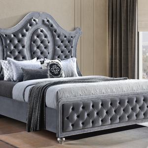 Cameo Gray Upholstered Panel Bedroom Set