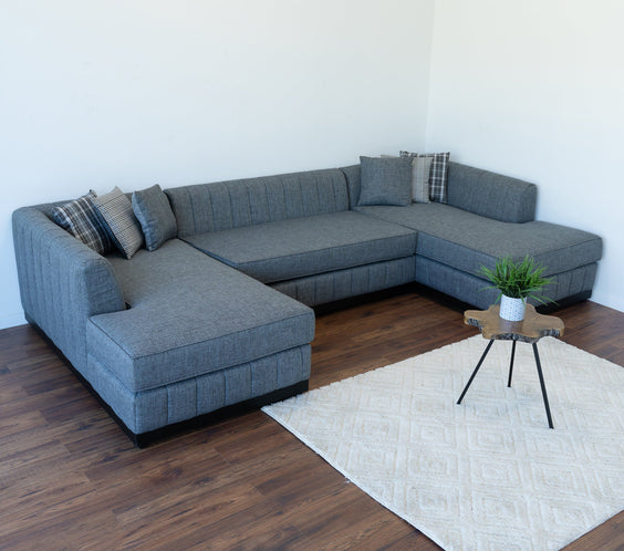 Grayson Gray Linen Double Chaise 141