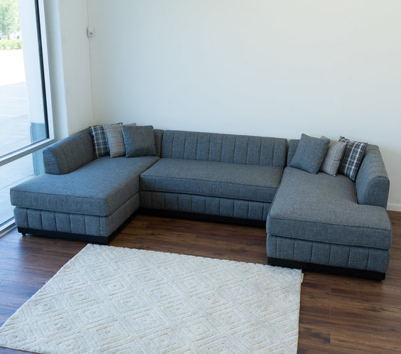 Grayson Gray Linen Double Chaise 141