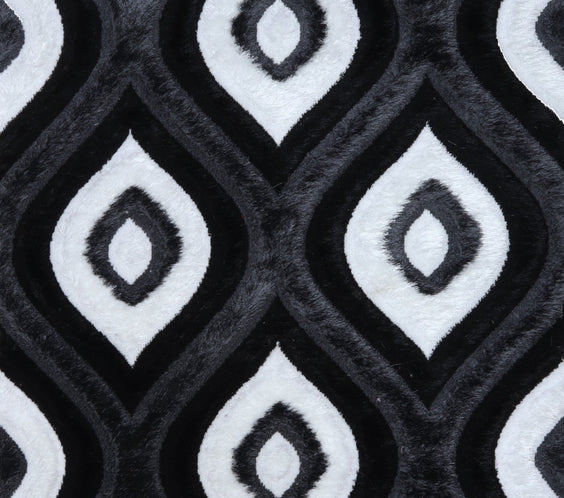 3D Shaggy GRAY-BLACK Area Rug - 3D151