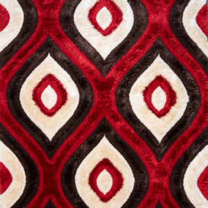 3D Shaggy BROWN-RED Area Rug - 3D151