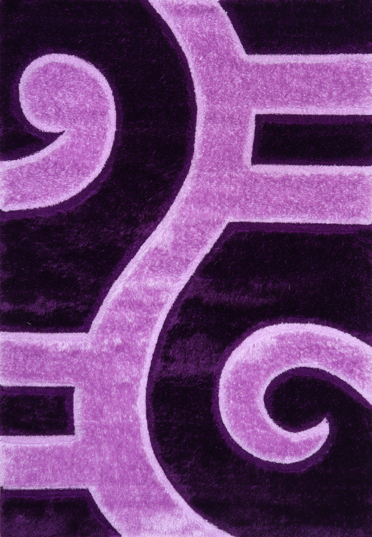 3D Shaggy PURPLE Area Rug - 3D666