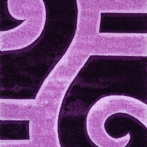 3D Shaggy PURPLE Area Rug - 3D666