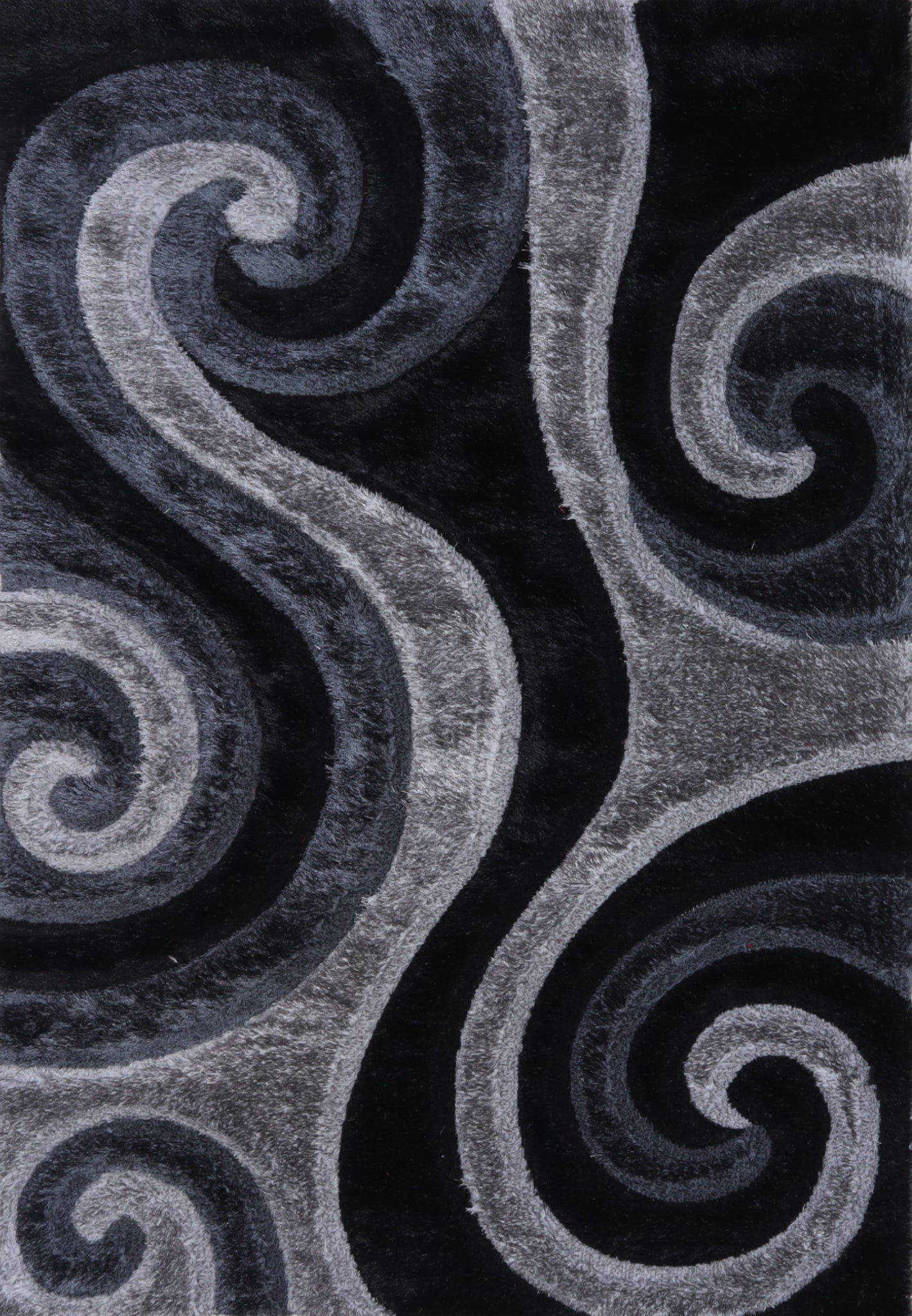 3D Shaggy GRAY Area Rug - 3D555