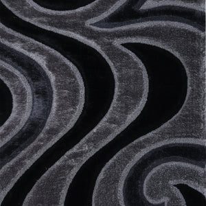 3D Shaggy GRAY-BLACK Area Rug - 3D444