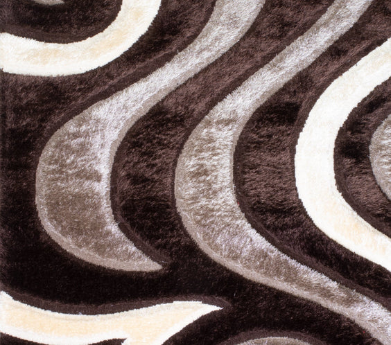 3D Shaggy BROWN Area Rug - 3D444