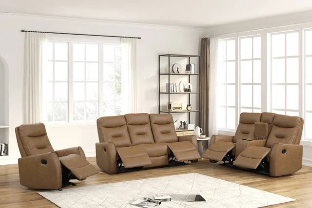 Relax in style with the Tiger Saddle 3PC Reclining Set from Moda Home. Featuring a reclining sofa, loveseat, and chair, offering luxury. Shop now!