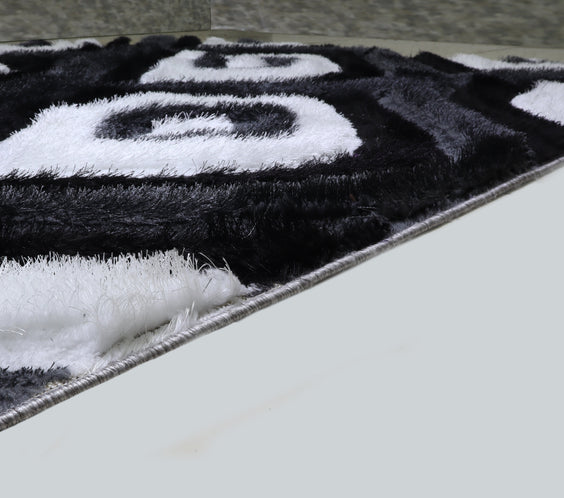 3D Shaggy GRAY-BLACK Area Rug - 3D151