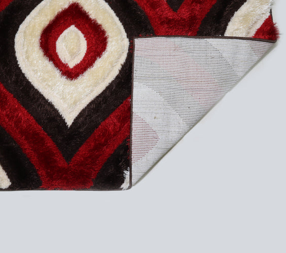 3D Shaggy BROWN-RED Area Rug - 3D151